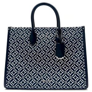 Michael Kors Mirella Medium Rainbow Logo Tote Bag Black/Silver